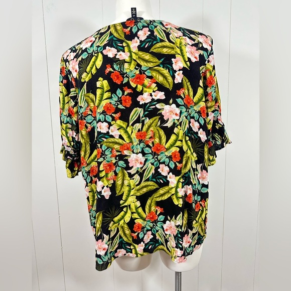 NEW Jessica Simpson Sz 2X 2Piece Set Crop Pants + V-Neck Top Island Wild Flower - Picture 13 of 15